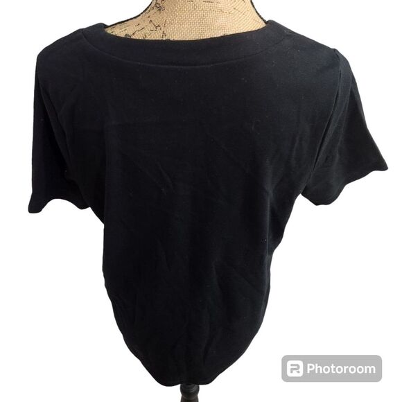 Quaker Factory Embellished T Shirt Womens SZ Small Glam Rivet Polished Mature - Picture 3 of 5